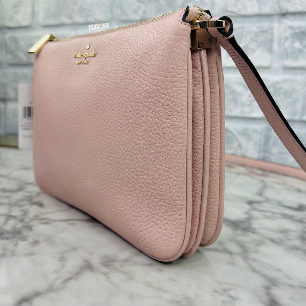 Kate Spade Leila Triple Gusset Crossbody In Rose Smoke - Picture 3 of 11